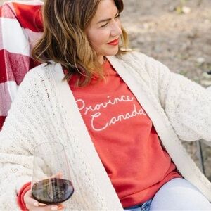 The Jilly Box × Province of Canada: Hand Script Sweatshirt size Medium Red